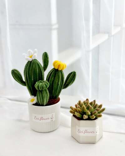 pipe-cleaner-succulents-cactus-in-a-pot
