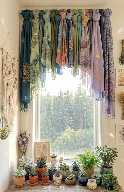 repurposed-scarves-curtain-hanging-diy