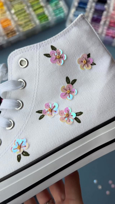 sequin-art-on-canvas-shoes