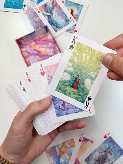 whimsical-fox-dragon-fantasy-playing-cards-art