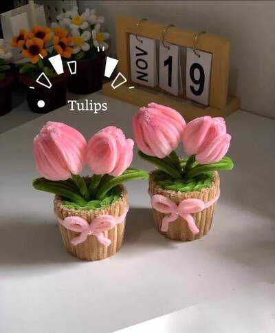 pipe-cleaner-tulip-flower-pots