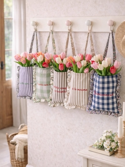fabric-scraps-into-adorable-hanging-flower-holders