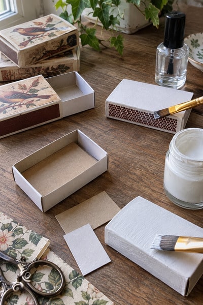 preparing-an-empty-matchbox-for-any-craft-diy-project