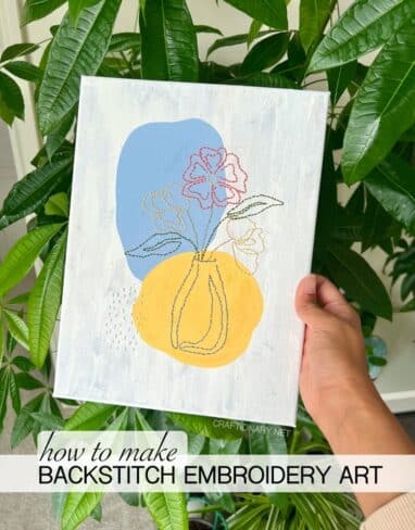 Backstitch Embroidery On Canvas: Stitch a Modern Flowers Art