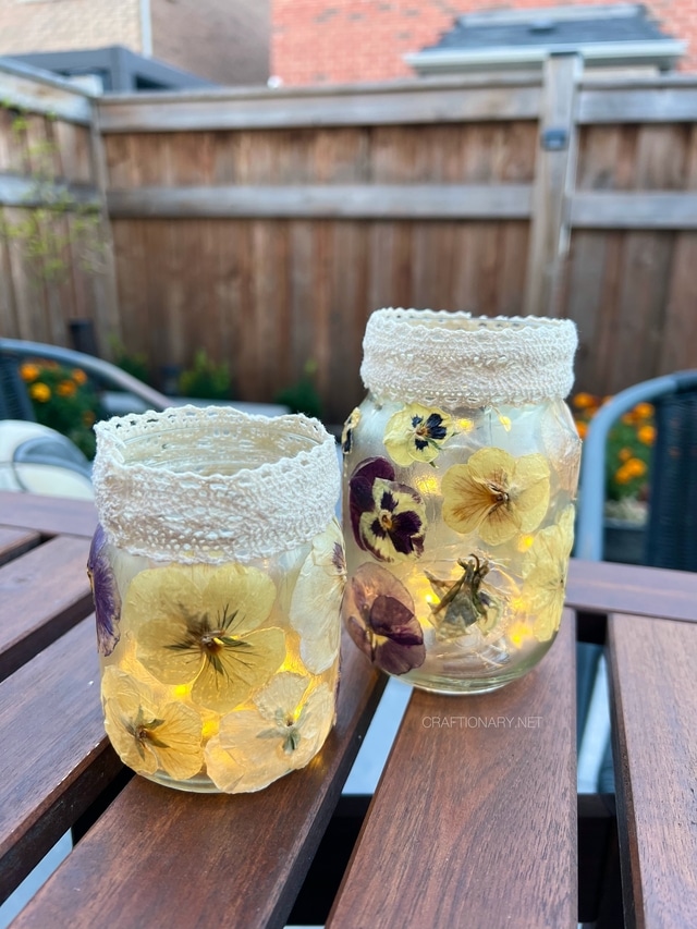 how-to-make-pressed-flowers-mason-jar-luminaries-lanterns-diy-lights